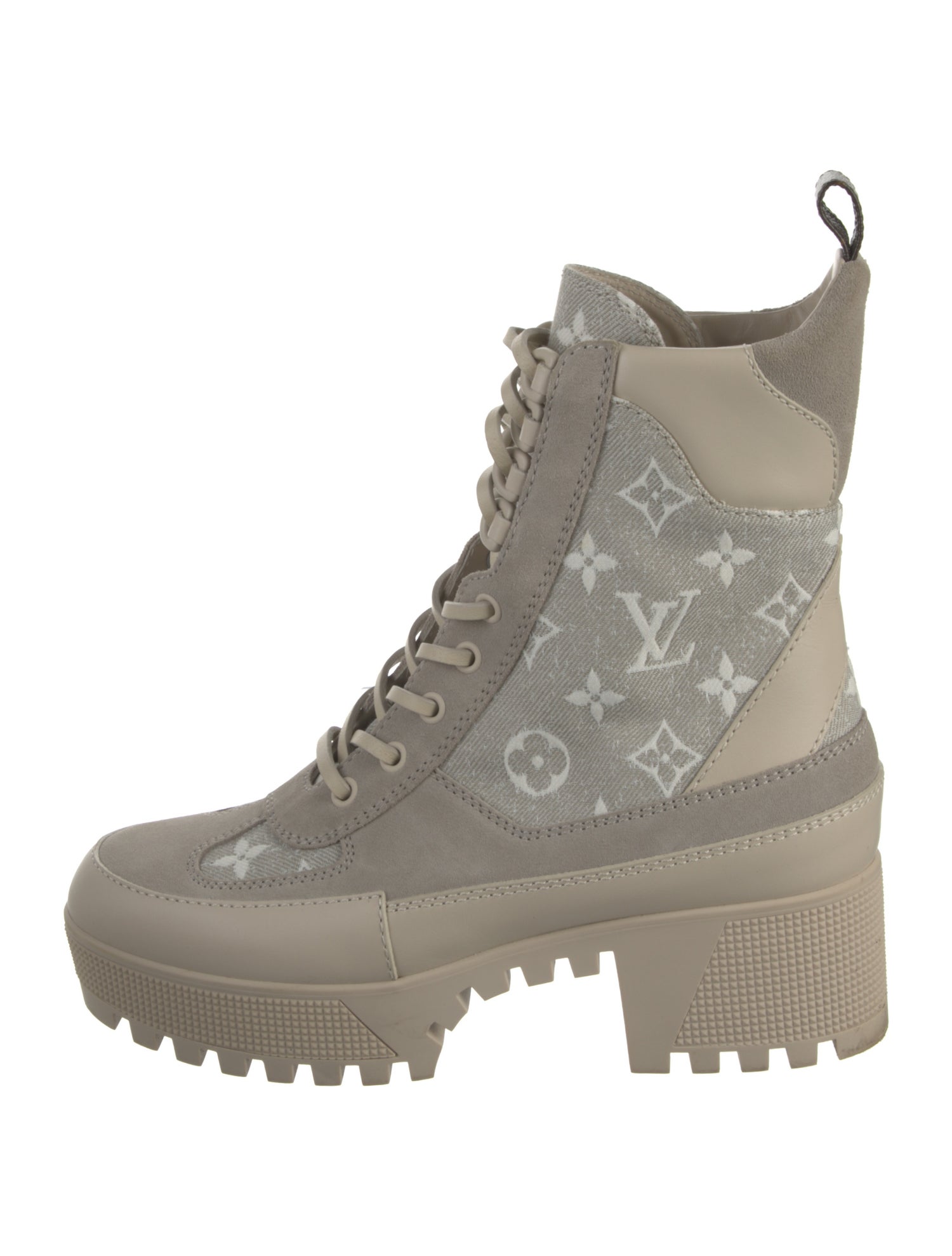 Louis Vuitton LV Monogram Leather Combat Boots