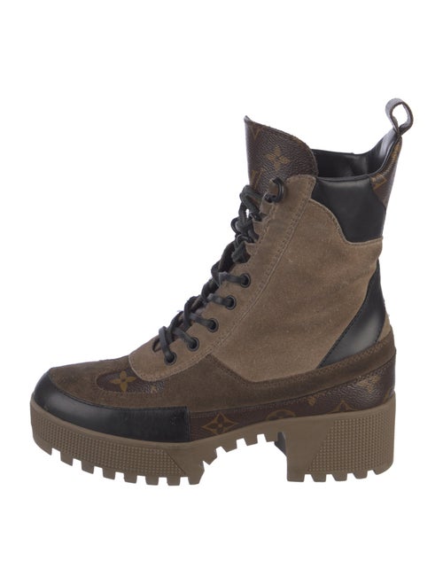 Louis Vuitton LV Monogram Suede Combat Boots