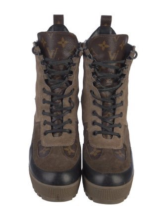 Louis Vuitton LV Monogram Suede Combat Boots