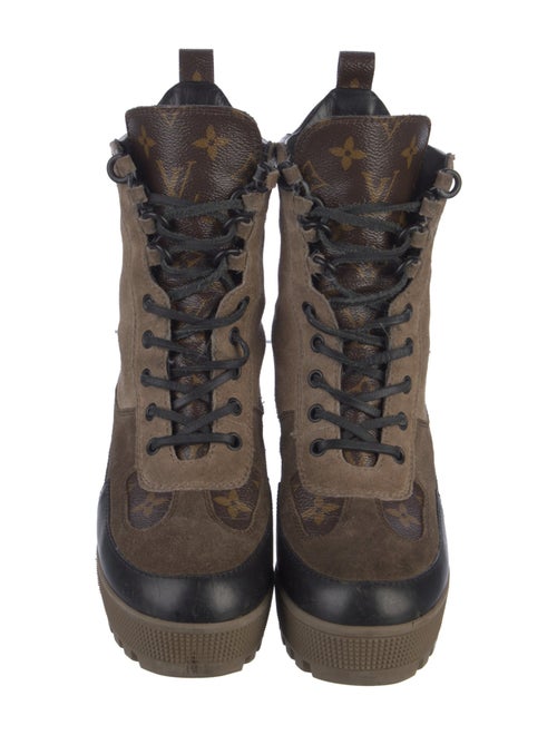 Louis Vuitton LV Monogram Suede Combat Boots