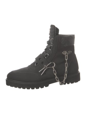 Louis Vuitton LV Monogram Suede Lace-Up Boots
