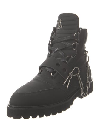 Louis Vuitton LV Monogram Suede Lace-Up Boots