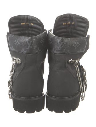 Louis Vuitton LV Monogram Suede Lace-Up Boots