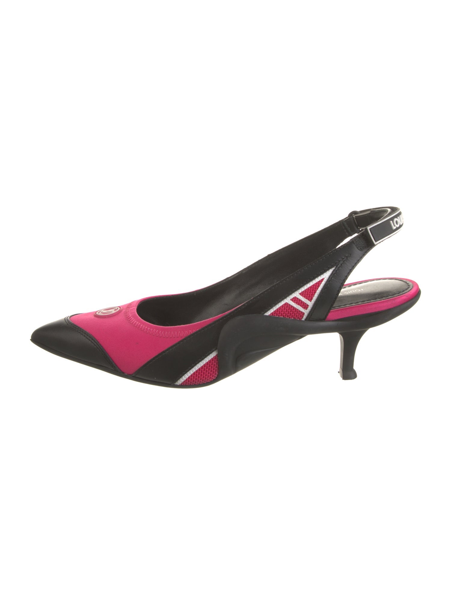 Louis Vuitton Leather Colorblock Pattern Slingback Pumps