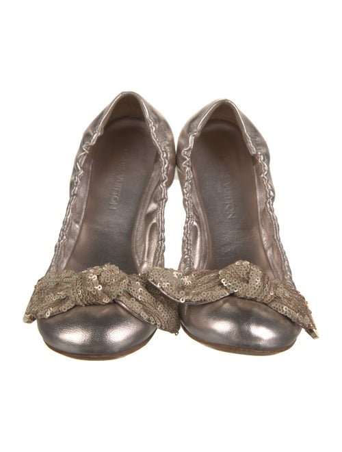 Louis Vuitton Leather Bow Accents Ballet Flats