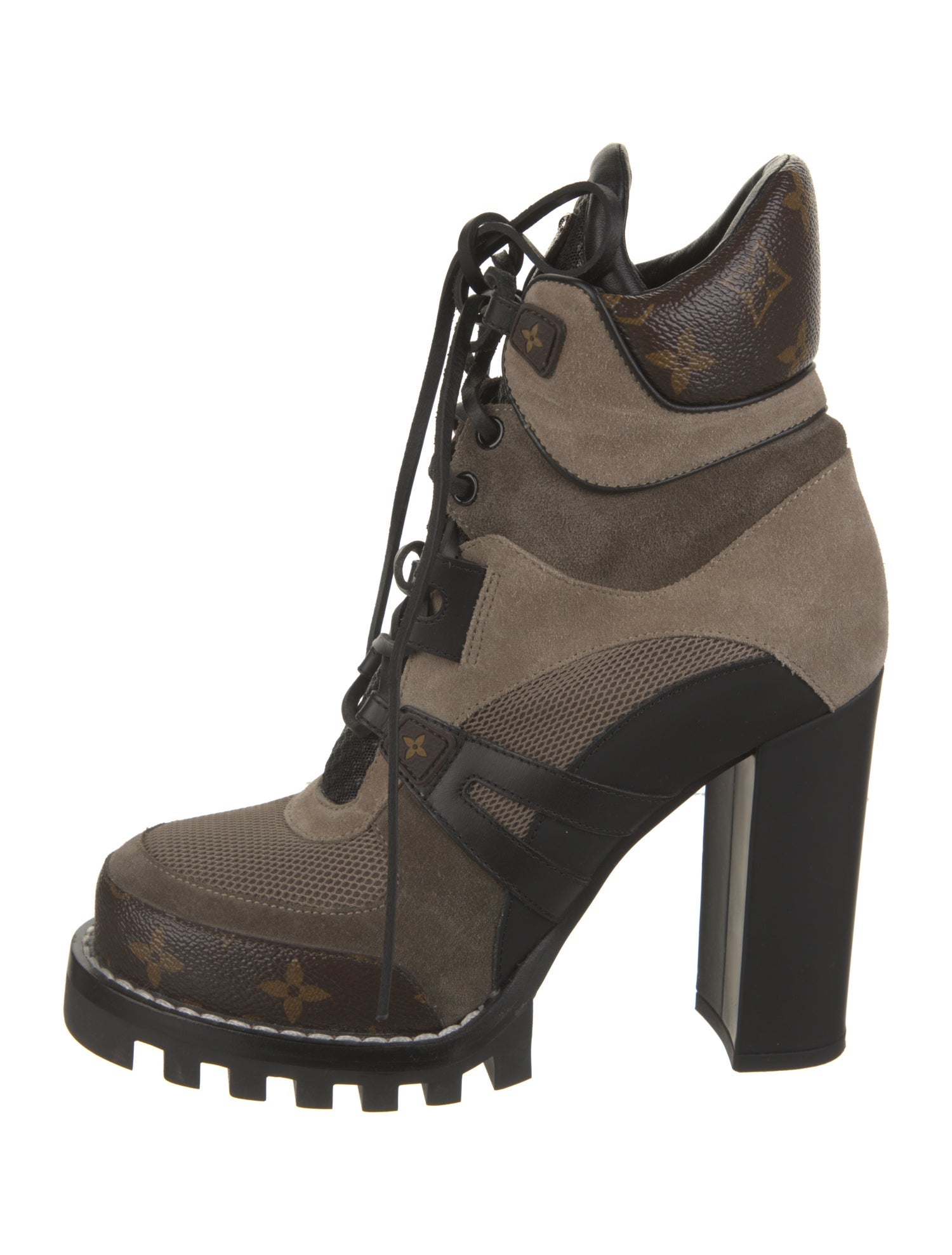 Louis Vuitton LV Monogram Suede Combat Boots