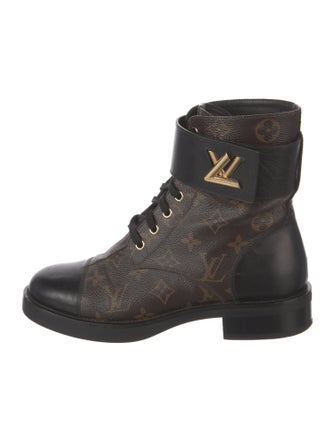 Louis Vuitton Monogram Pattern Combat Boots