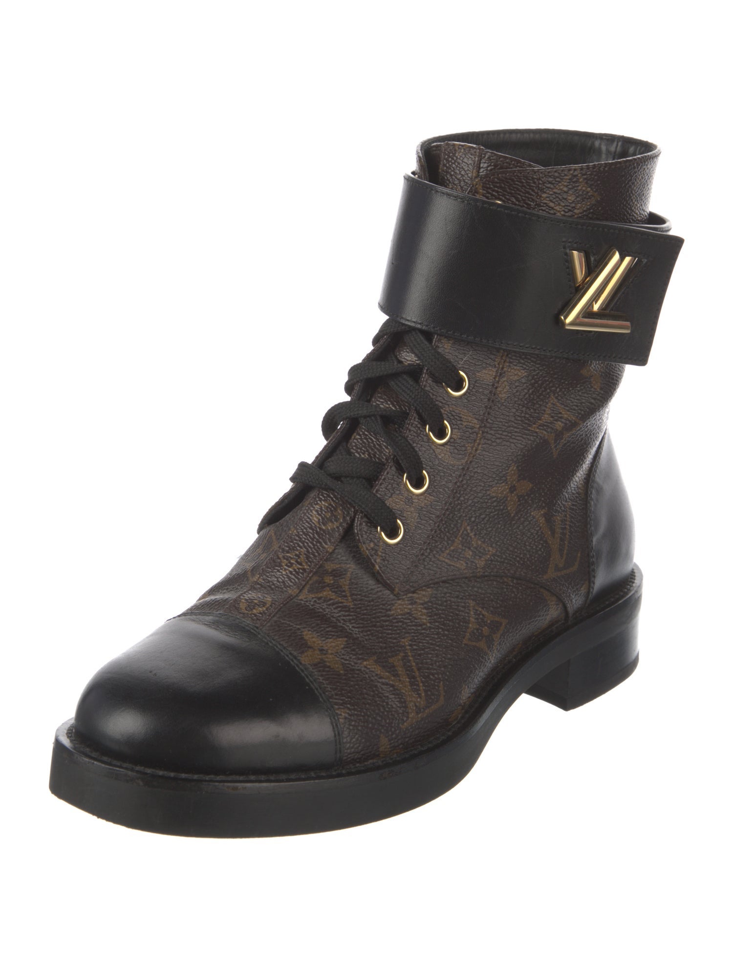 Louis Vuitton Monogram Pattern Combat Boots
