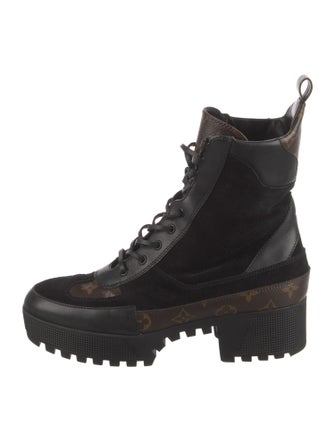 Louis Vuitton LV Monogram Suede Combat Boots