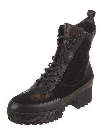 Louis Vuitton LV Monogram Suede Combat Boots