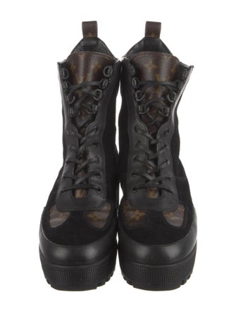 Louis Vuitton LV Monogram Suede Combat Boots