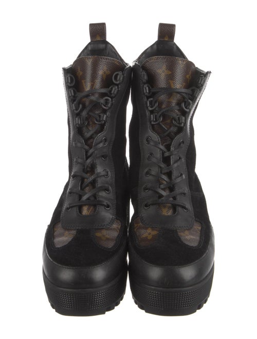 Louis Vuitton LV Monogram Suede Combat Boots