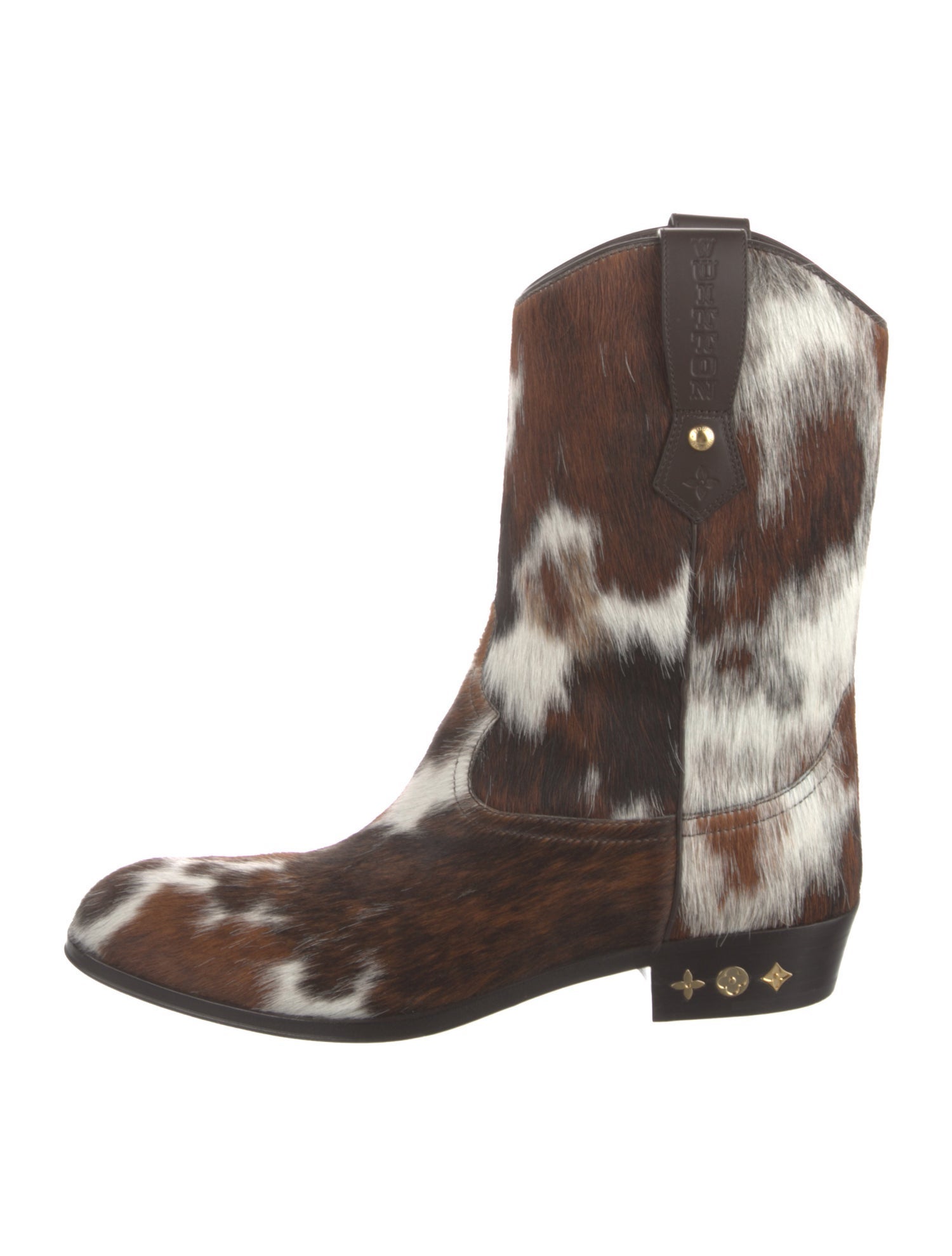 Louis Vuitton Ponyhair Animal Print Western Boots w/ Tags