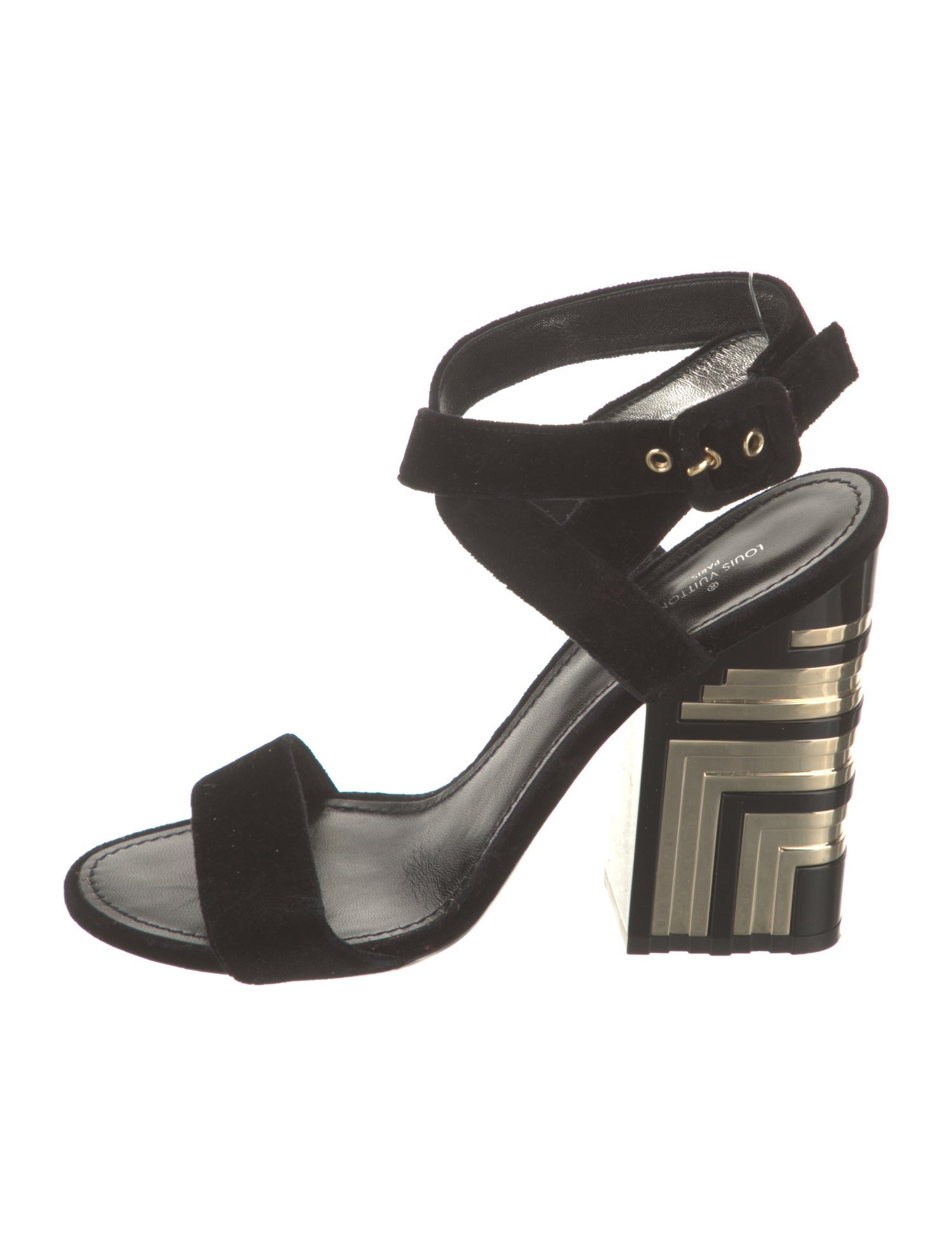 Louis Vuitton LV Monogram Velvet Slingback Sandals