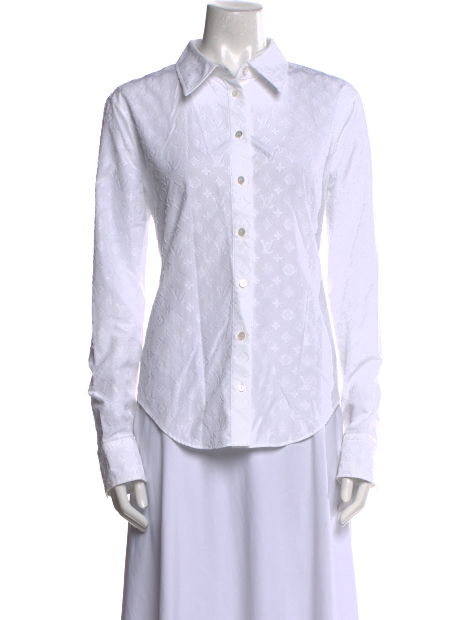 Louis Vuitton Printed Long Sleeve Button-Up Top