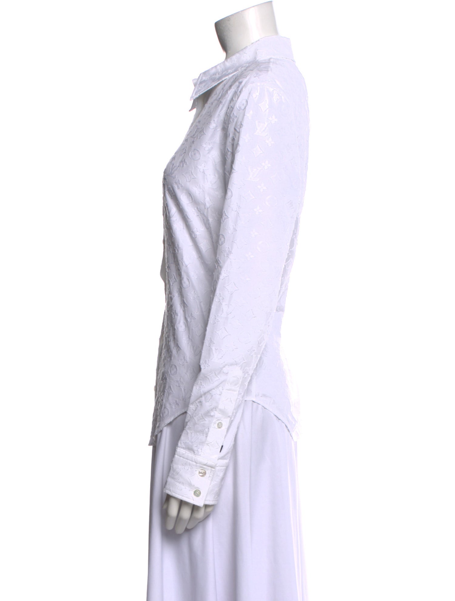 Louis Vuitton Printed Long Sleeve Button-Up Top