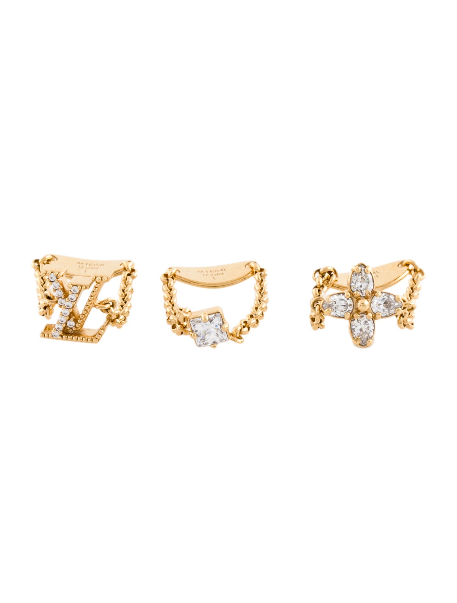 Louis Vuitton Crystal Lady LV Ring Set