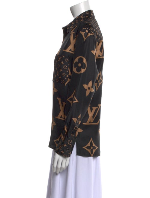 Louis Vuitton Silk Printed Button-Up Top