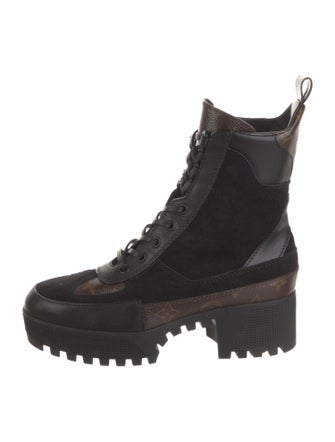 Louis Vuitton LV Monogram Suede Combat Boots