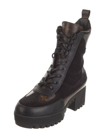 Louis Vuitton LV Monogram Suede Combat Boots