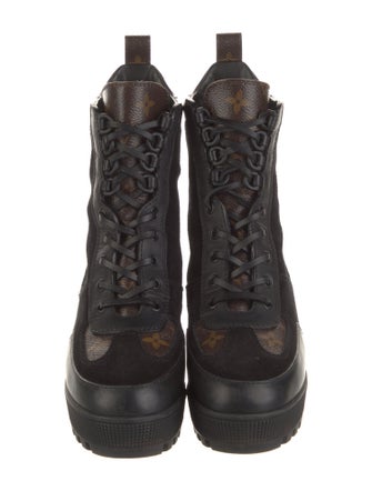 Louis Vuitton LV Monogram Suede Combat Boots