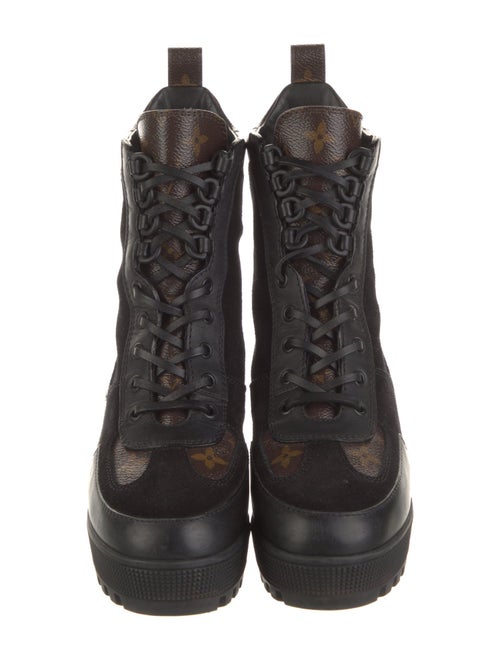 Louis Vuitton LV Monogram Suede Combat Boots