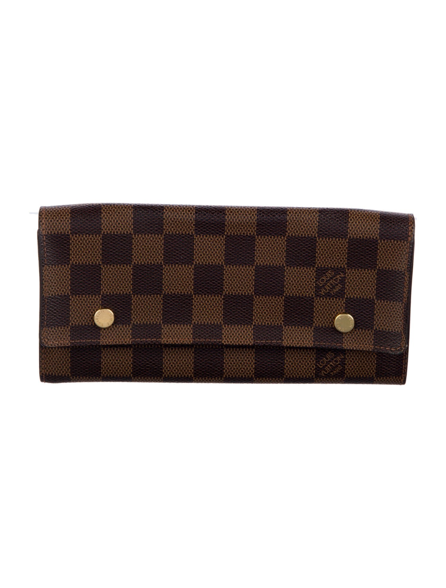 Louis Vuitton Damier Ebene Pattern Coated Canvas Sarah Wallet