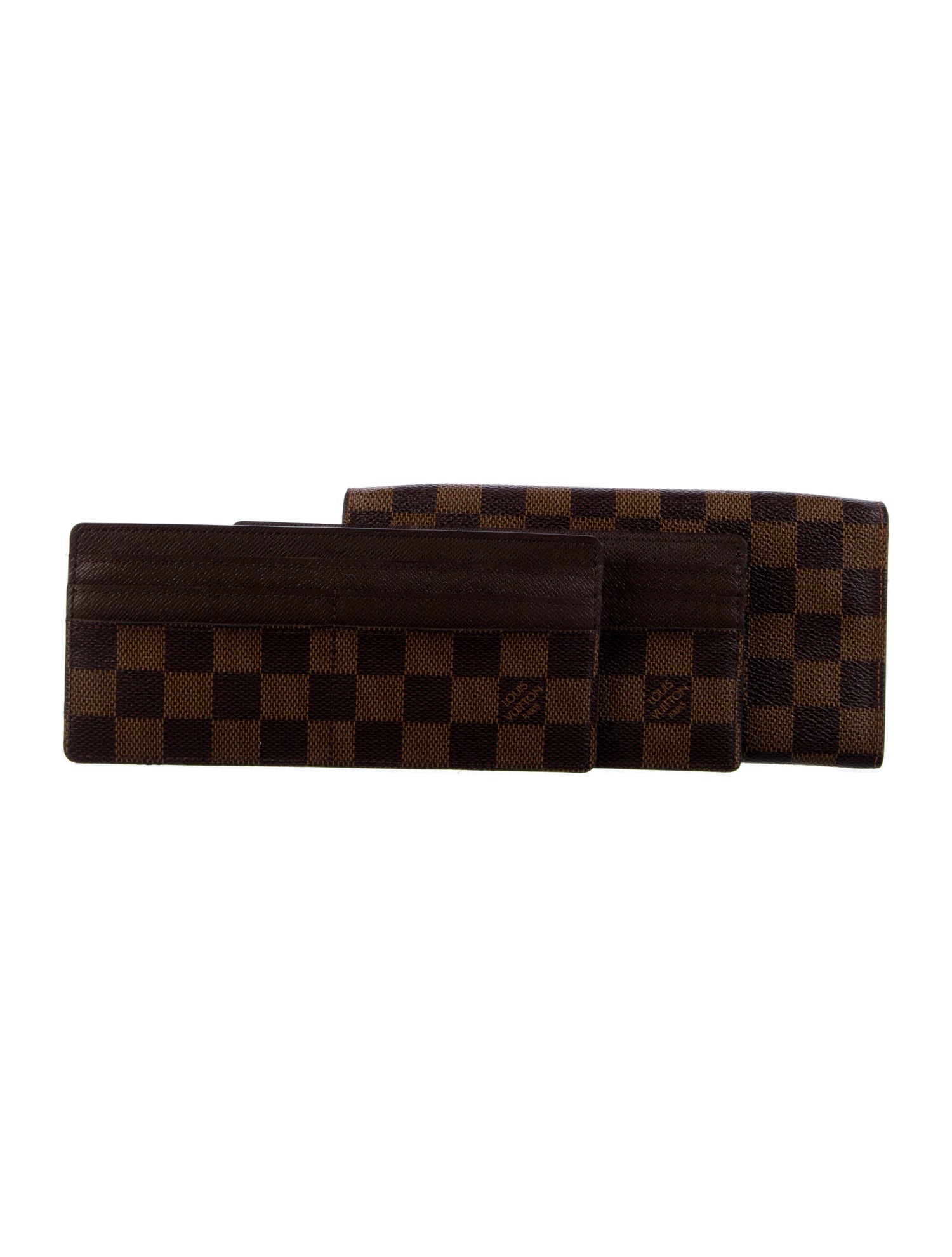Louis Vuitton Damier Ebene Pattern Coated Canvas Sarah Wallet