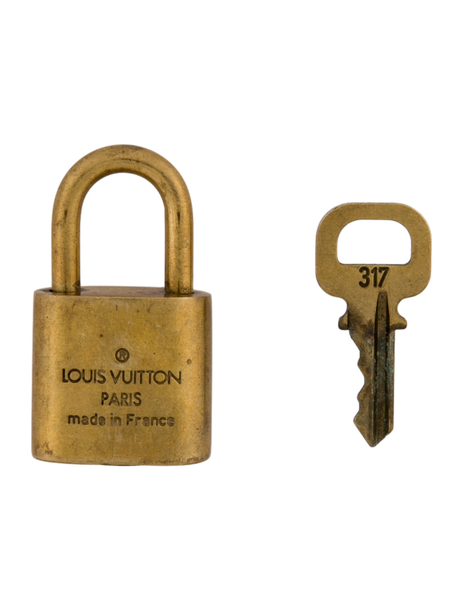 Louis Vuitton Brass Lock & Key Set