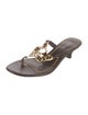 Louis Vuitton Monogram Pattern Leather Flip Flops
