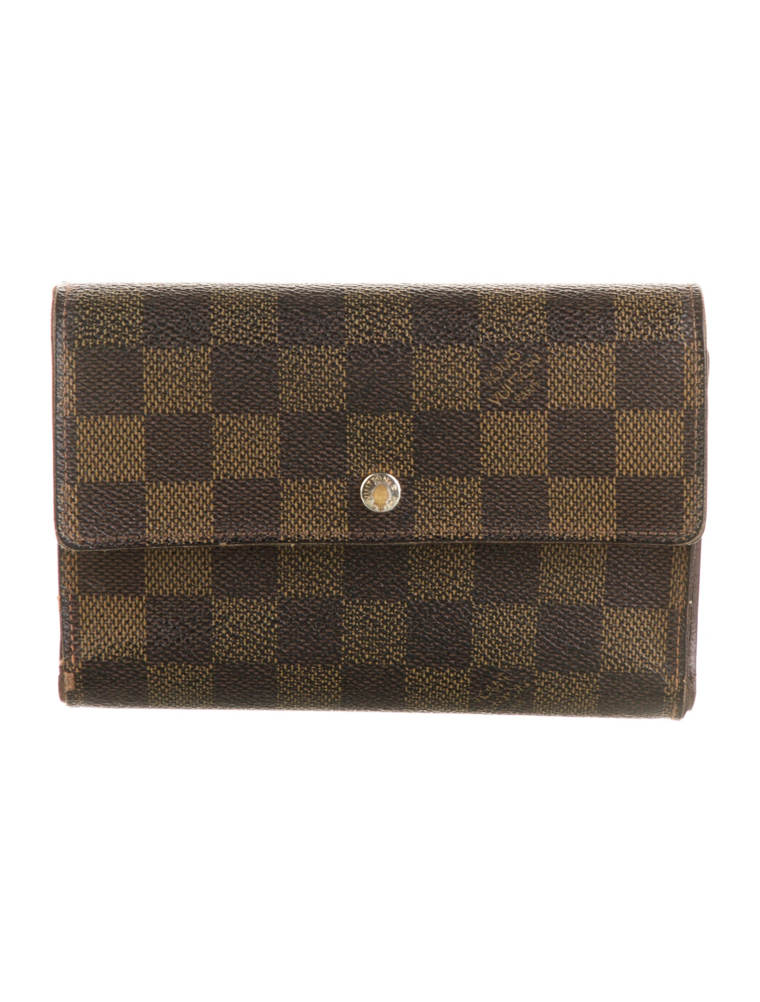Louis Vuitton Damier Ebene Pattern Coated Canvas Porte-Trésor Étui Papier Wallet