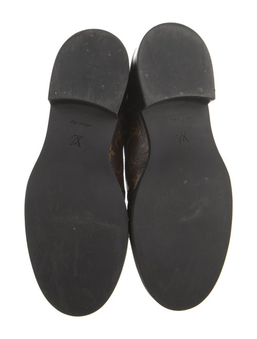 Louis Vuitton LV Monogram Leather Trim Embellishment Combat Boots