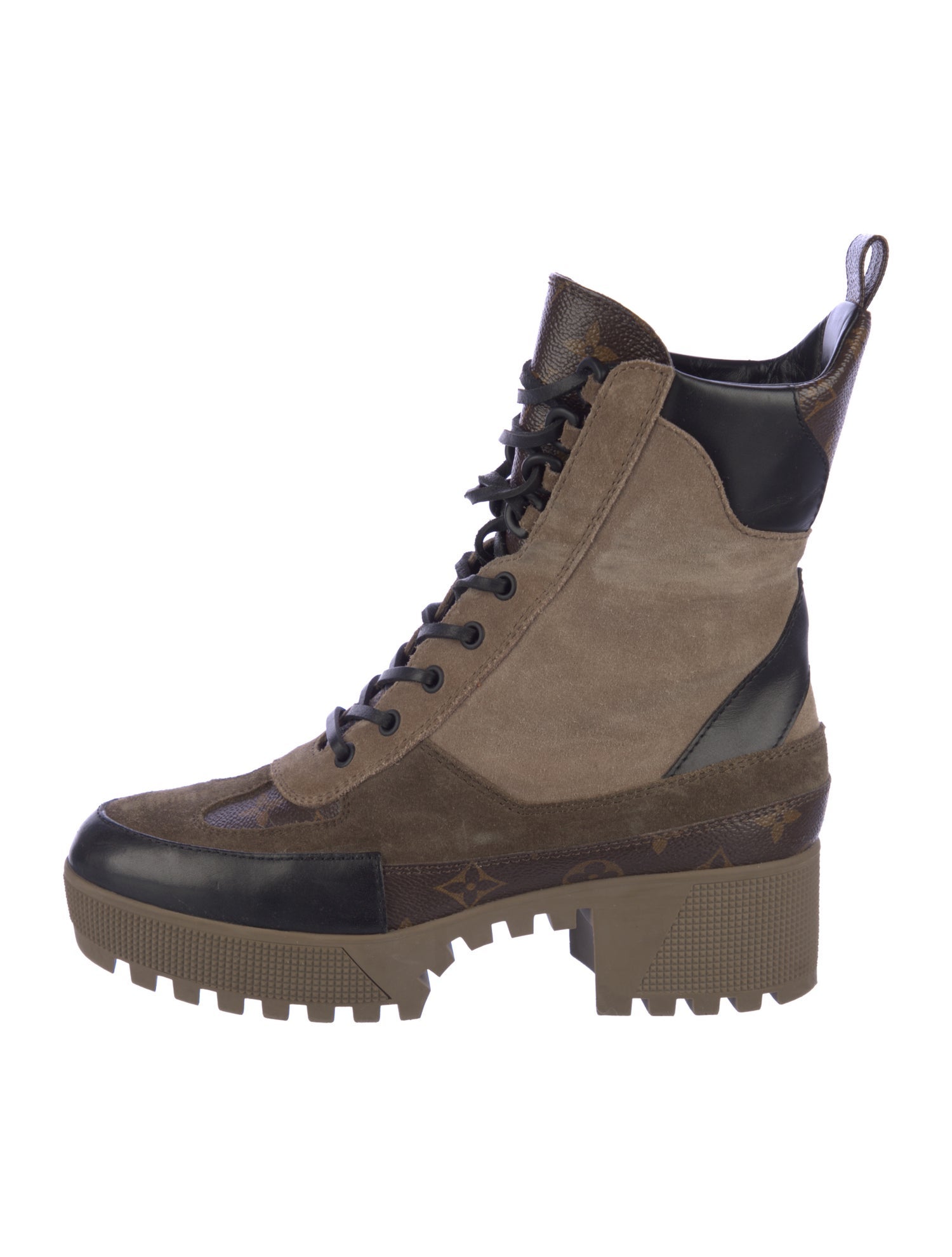 Louis Vuitton LV Monogram Suede Combat Boots