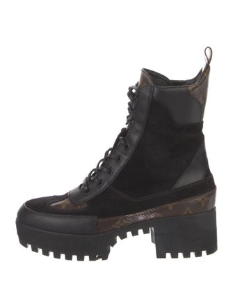 Louis Vuitton LV Monogram Suede Combat Boots