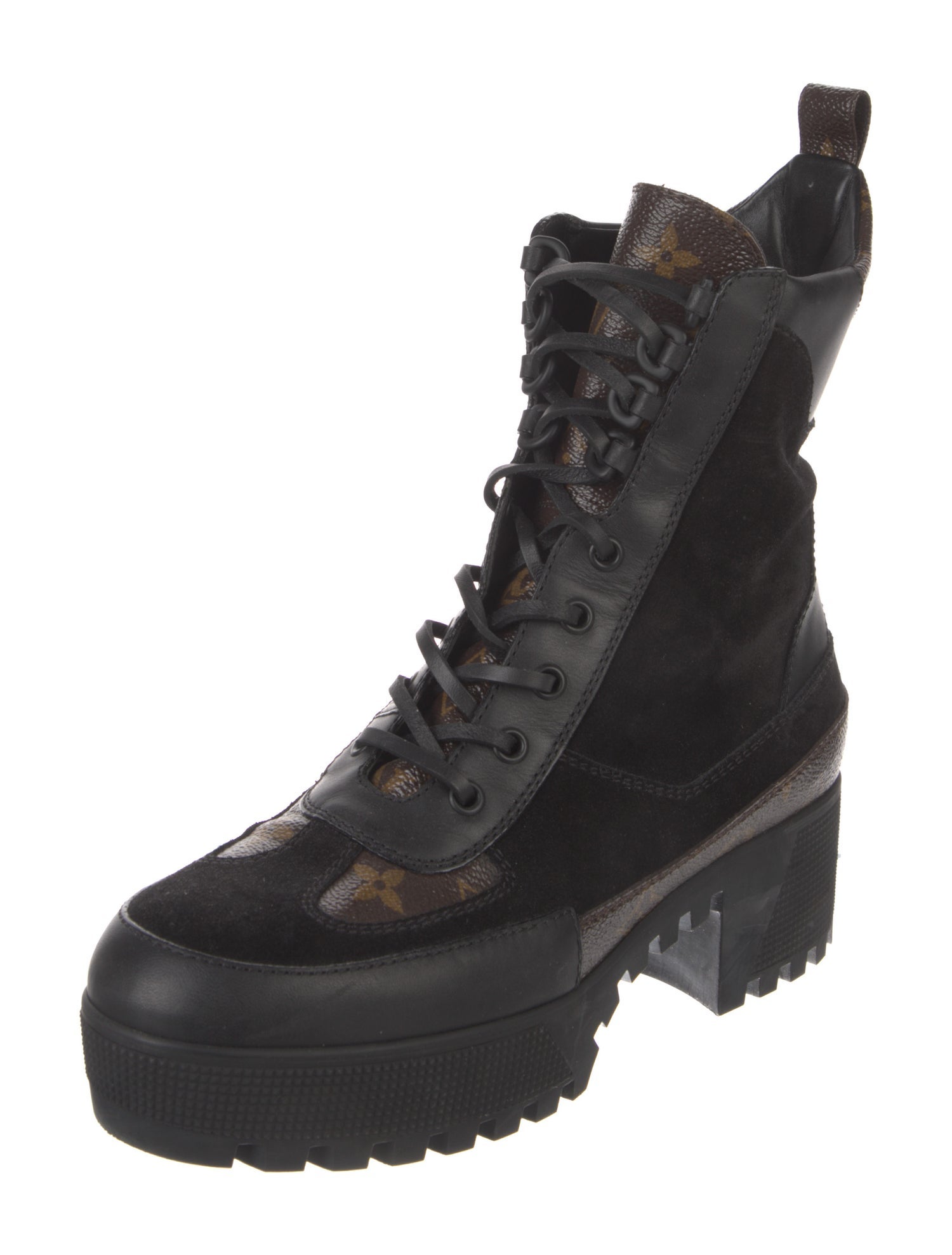 Louis Vuitton LV Monogram Suede Combat Boots