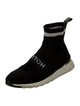Louis Vuitton Monogram Pattern Embroidered Accent Sock Sneakers