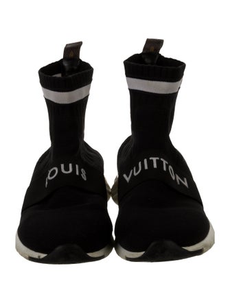 Louis Vuitton Monogram Pattern Embroidered Accent Sock Sneakers