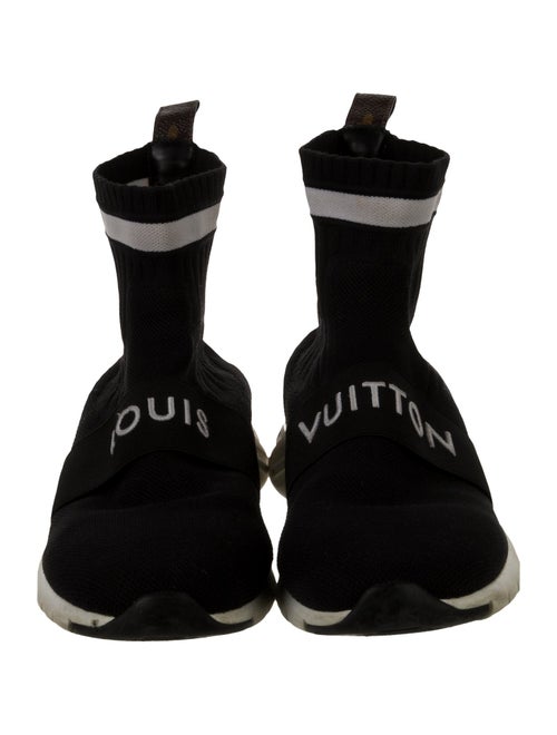Louis Vuitton Monogram Pattern Embroidered Accent Sock Sneakers