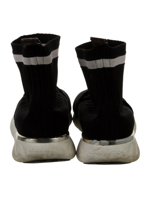 Louis Vuitton Monogram Pattern Embroidered Accent Sock Sneakers