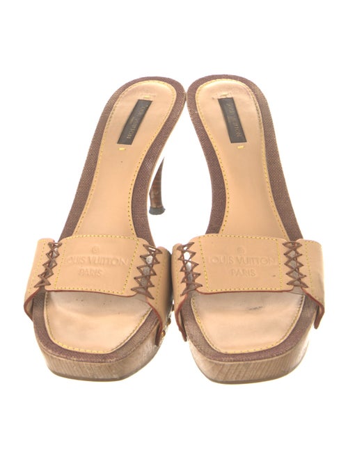 Louis Vuitton Signature Logo Leather Slides