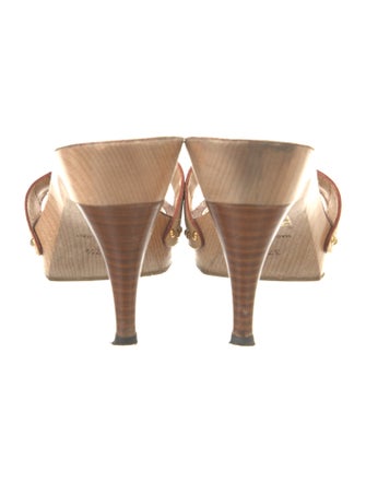 Louis Vuitton Signature Logo Leather Slides