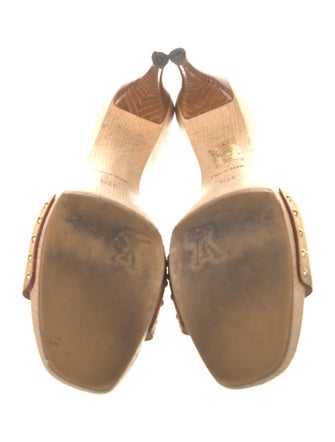 Louis Vuitton Signature Logo Leather Slides