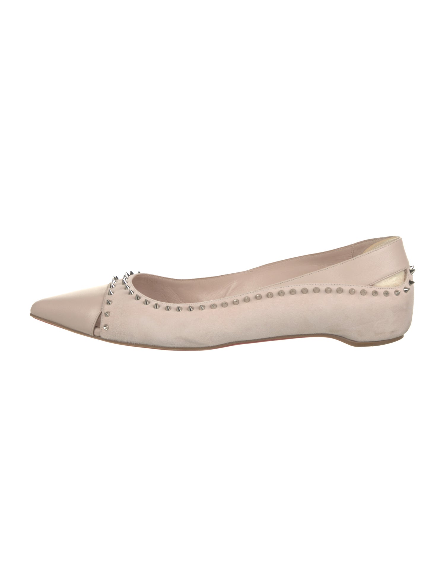 Louis Vuitton Suede Studded Accents Ballet Flats