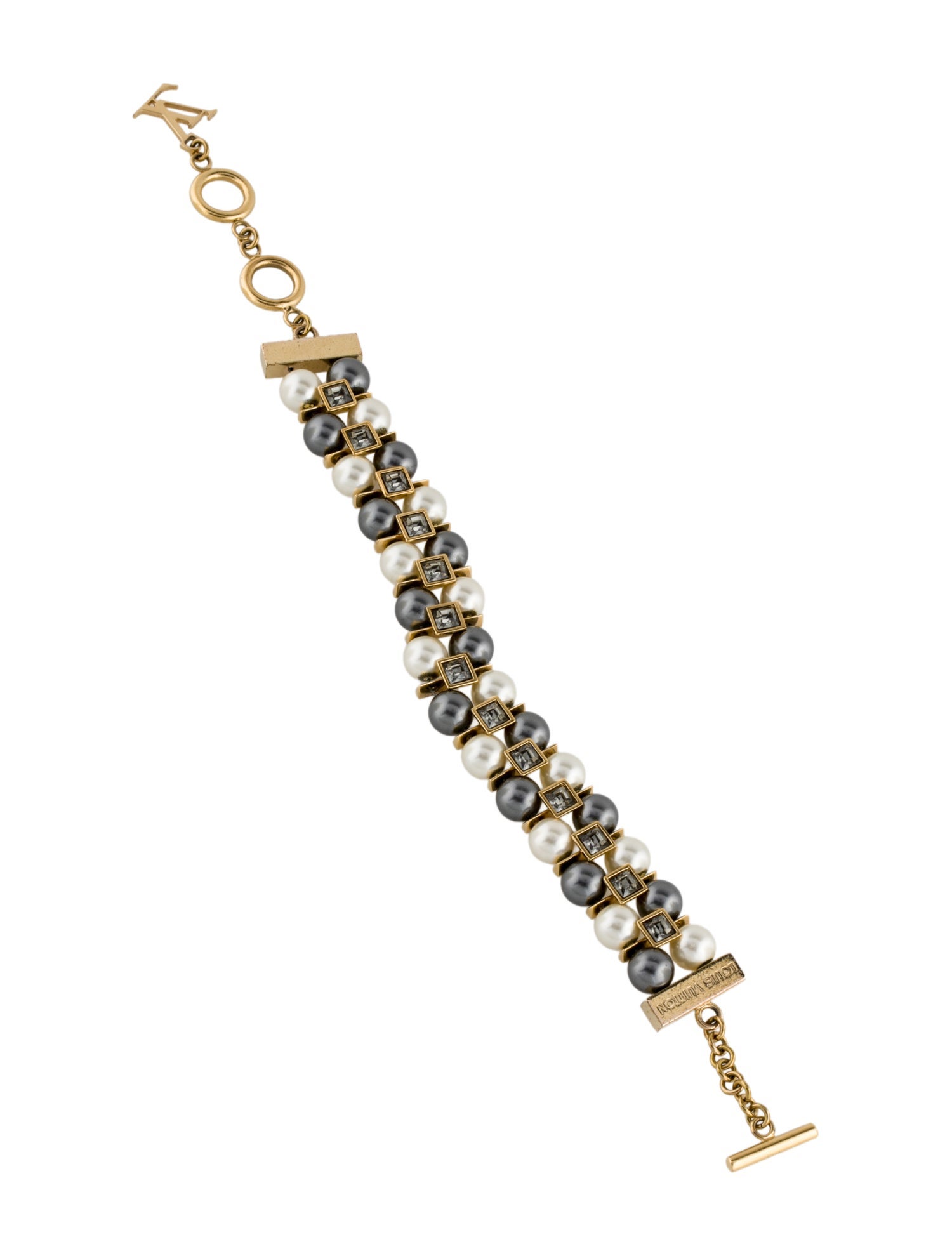 Louis Vuitton Faux Pearl & Crystal Cry Me a River Bracelet