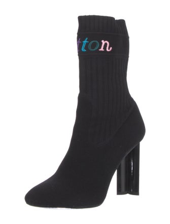 Louis Vuitton Embroidered Accent Sock Boots
