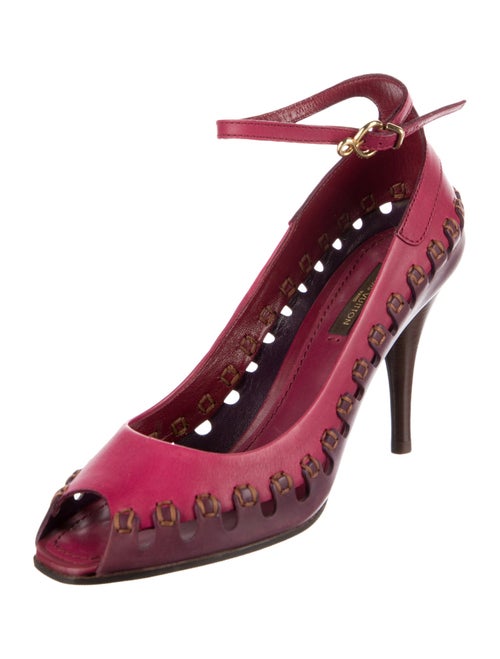 Louis Vuitton Leather Colorblock Pattern Pumps