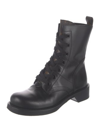 Louis Vuitton LV Monogram Leather Combat Boots
