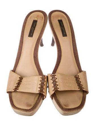 Louis Vuitton Signature Logo Leather Slides