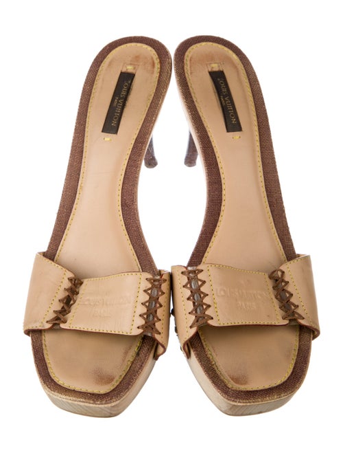 Louis Vuitton Signature Logo Leather Slides