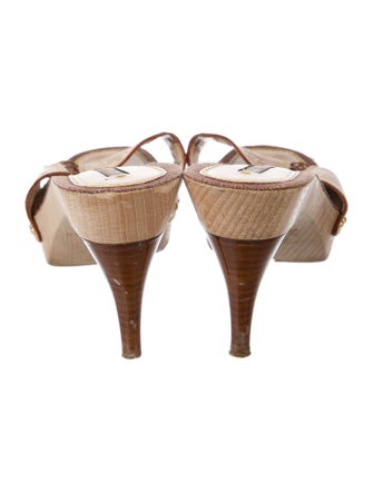 Louis Vuitton Signature Logo Leather Slides